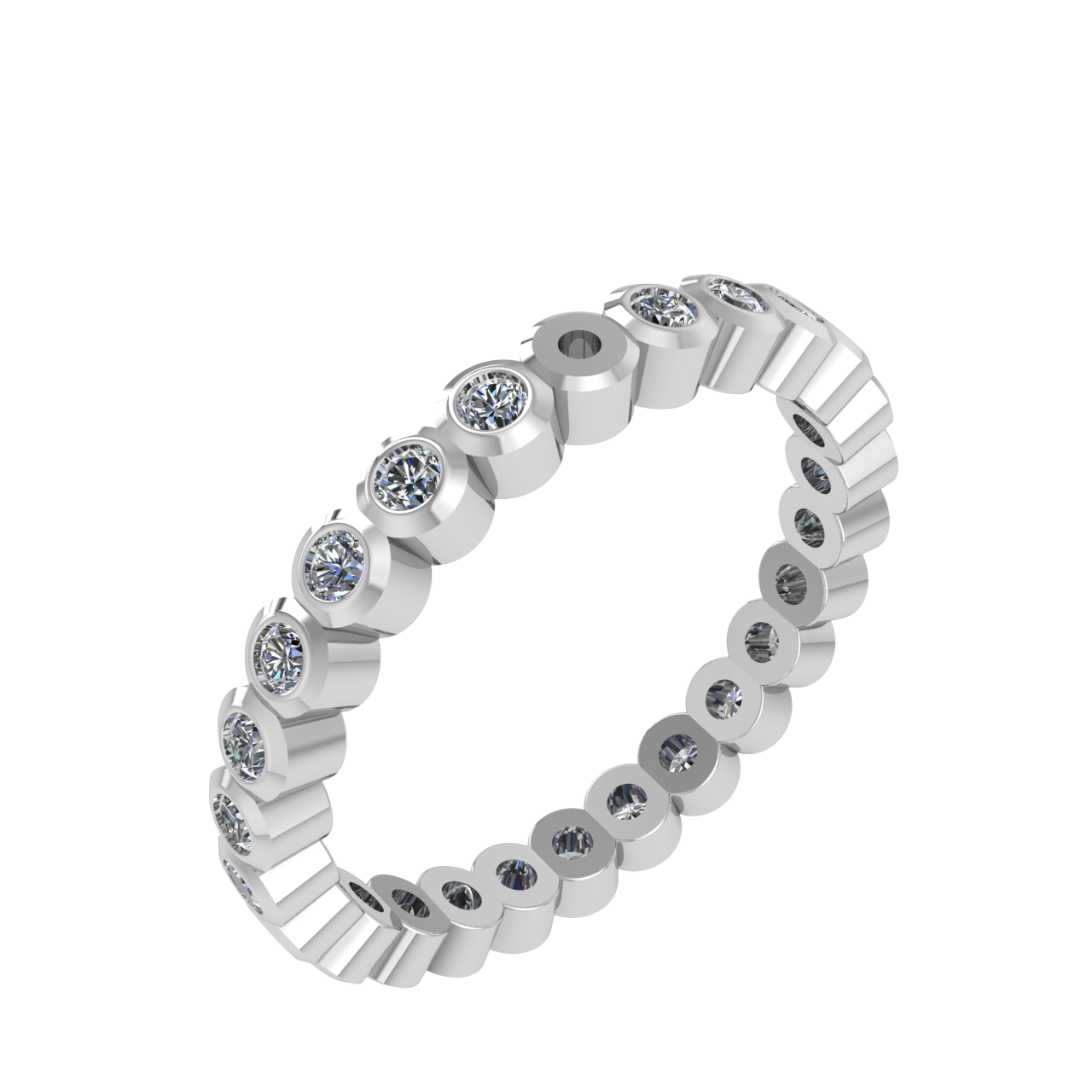 ACCENTED CLASSIC 1 ROW  ETERNITY  1.90mm x 1.90mm PEG COMPATIBLE ENGAGEMENT RING